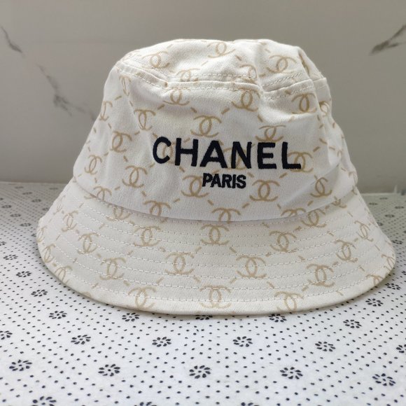 chanel white bucket hat